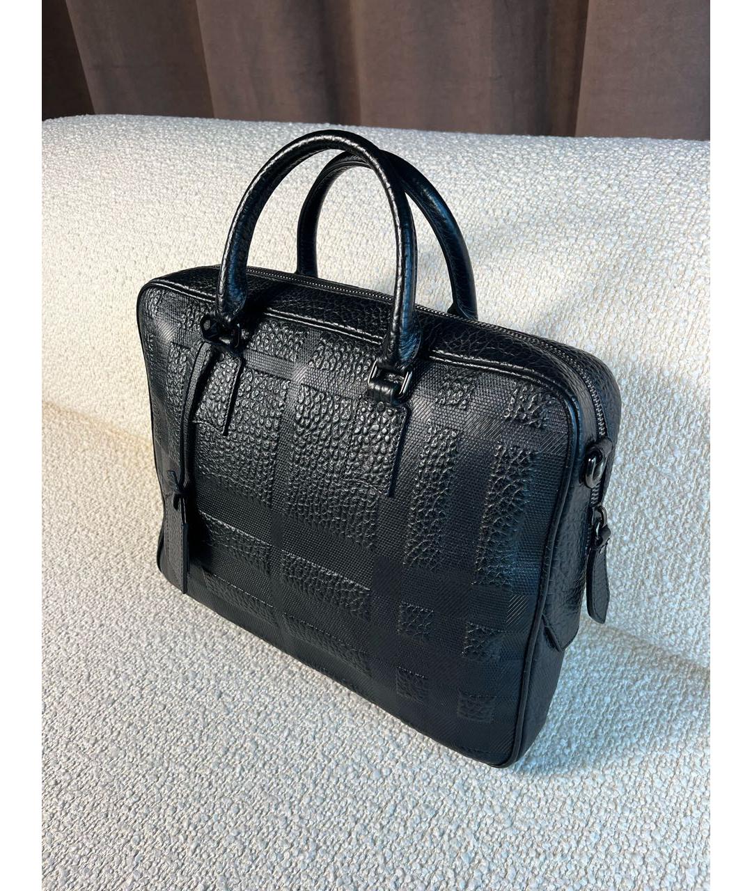 BURBERRY Черный кожаный портфель, фото 5