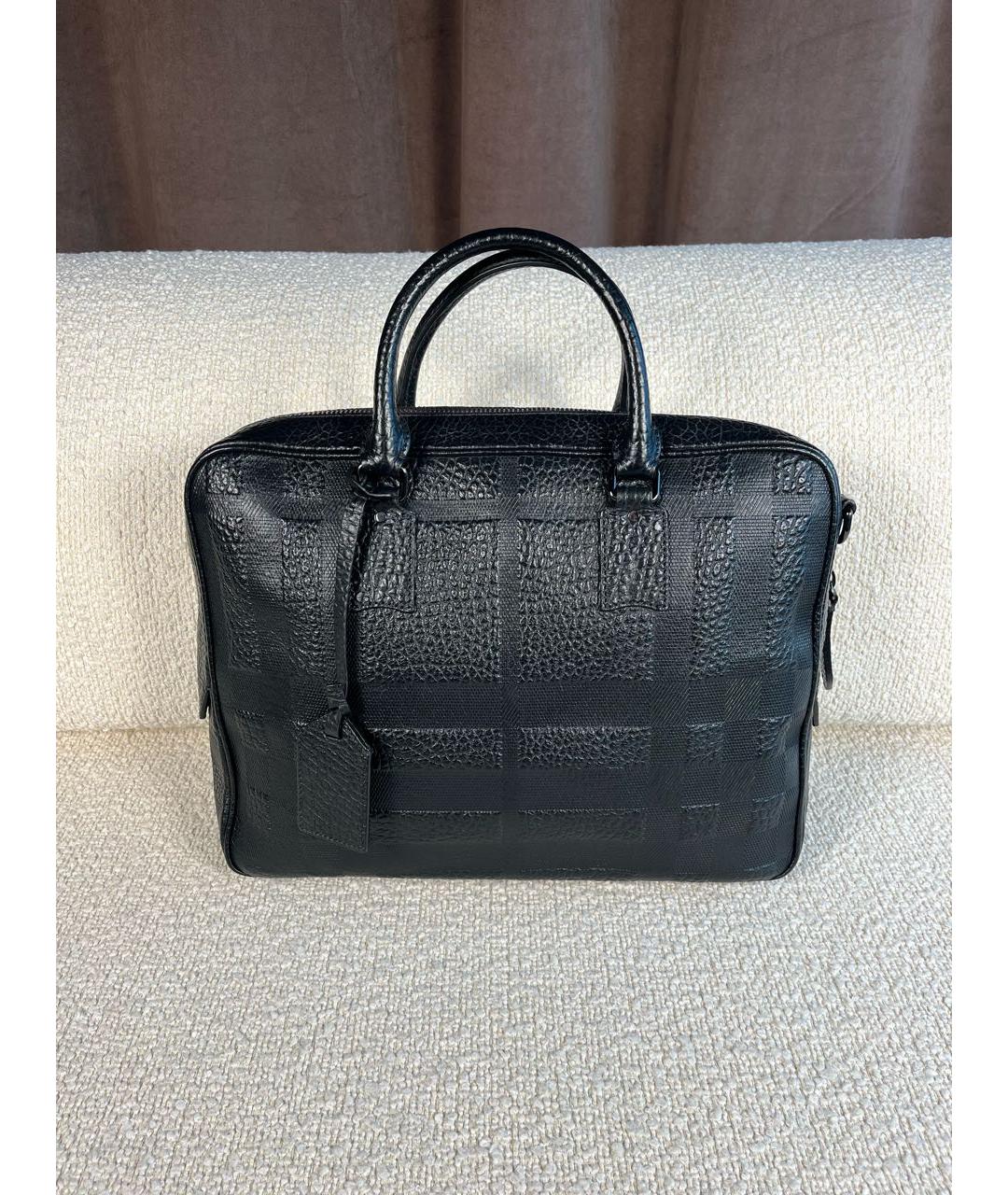 BURBERRY Черный кожаный портфель, фото 9