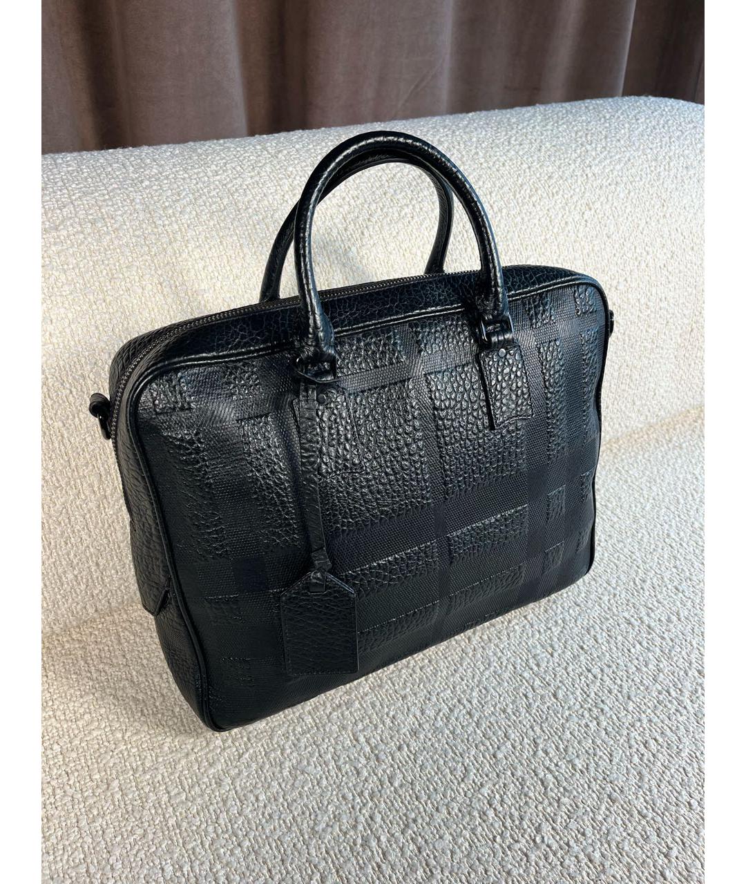 BURBERRY Черный кожаный портфель, фото 2