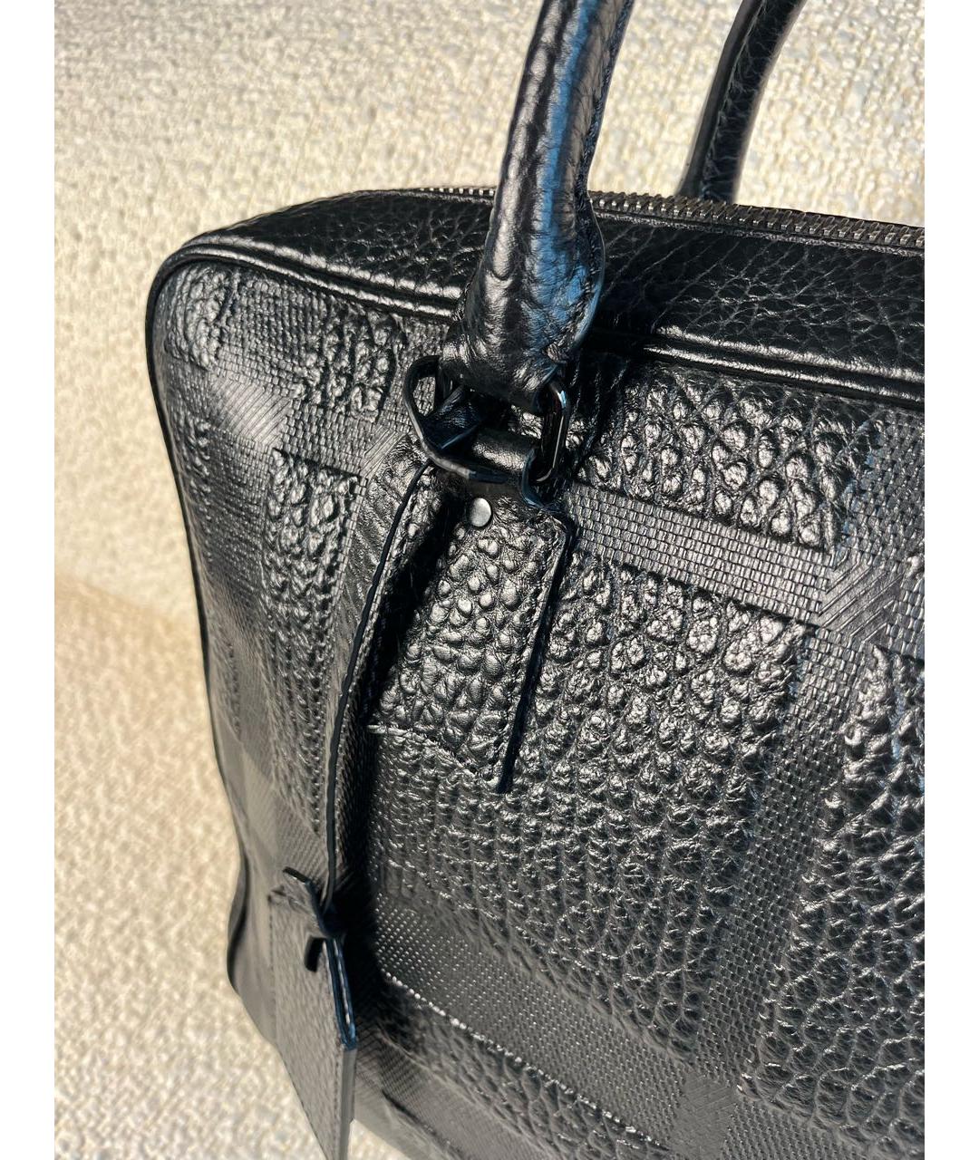 BURBERRY Черный кожаный портфель, фото 7