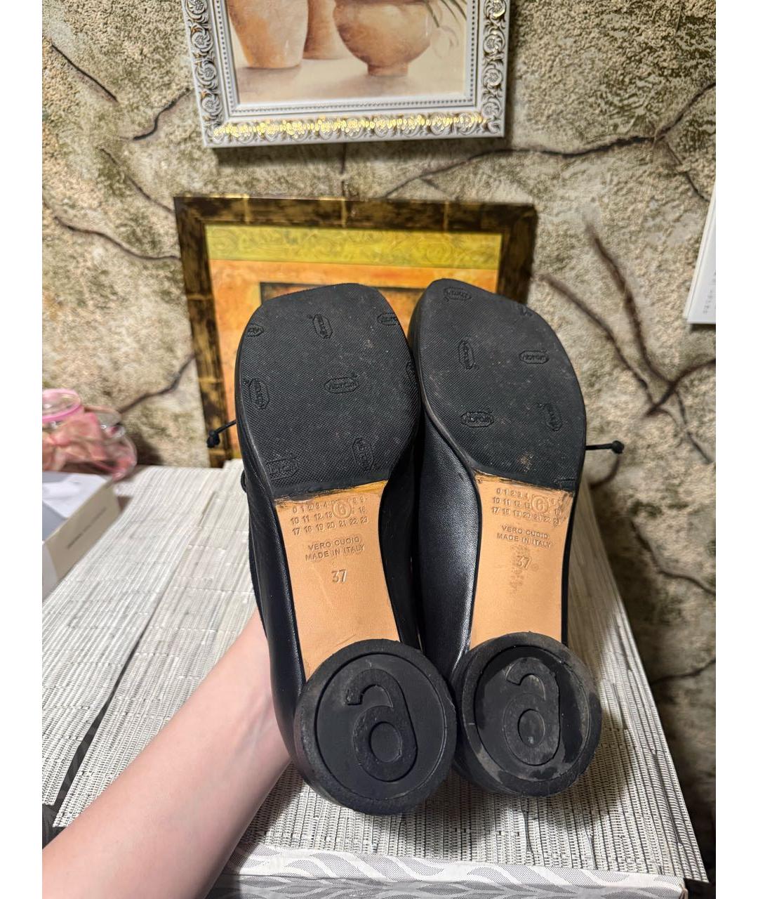 MM6 MAISON MARGIELA Черные кожаные балетки, фото 6