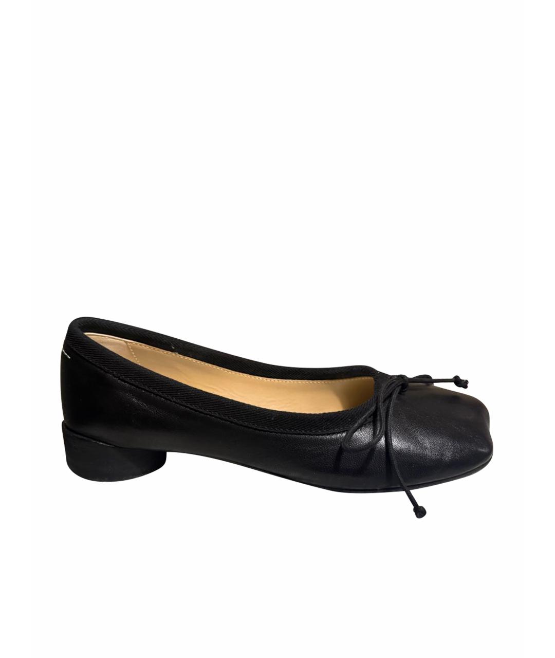 MM6 MAISON MARGIELA Черные кожаные балетки, фото 1