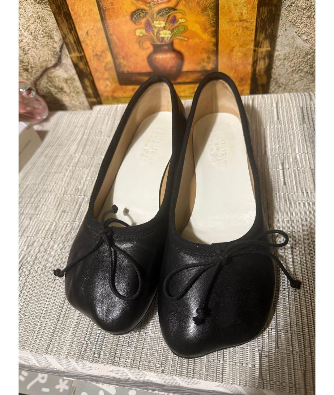 MM6 MAISON MARGIELA Черные кожаные балетки, фото 3