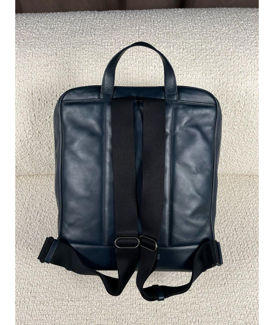 BOTTEGA VENETA Темно-синий кожаный рюкзак, фото 3