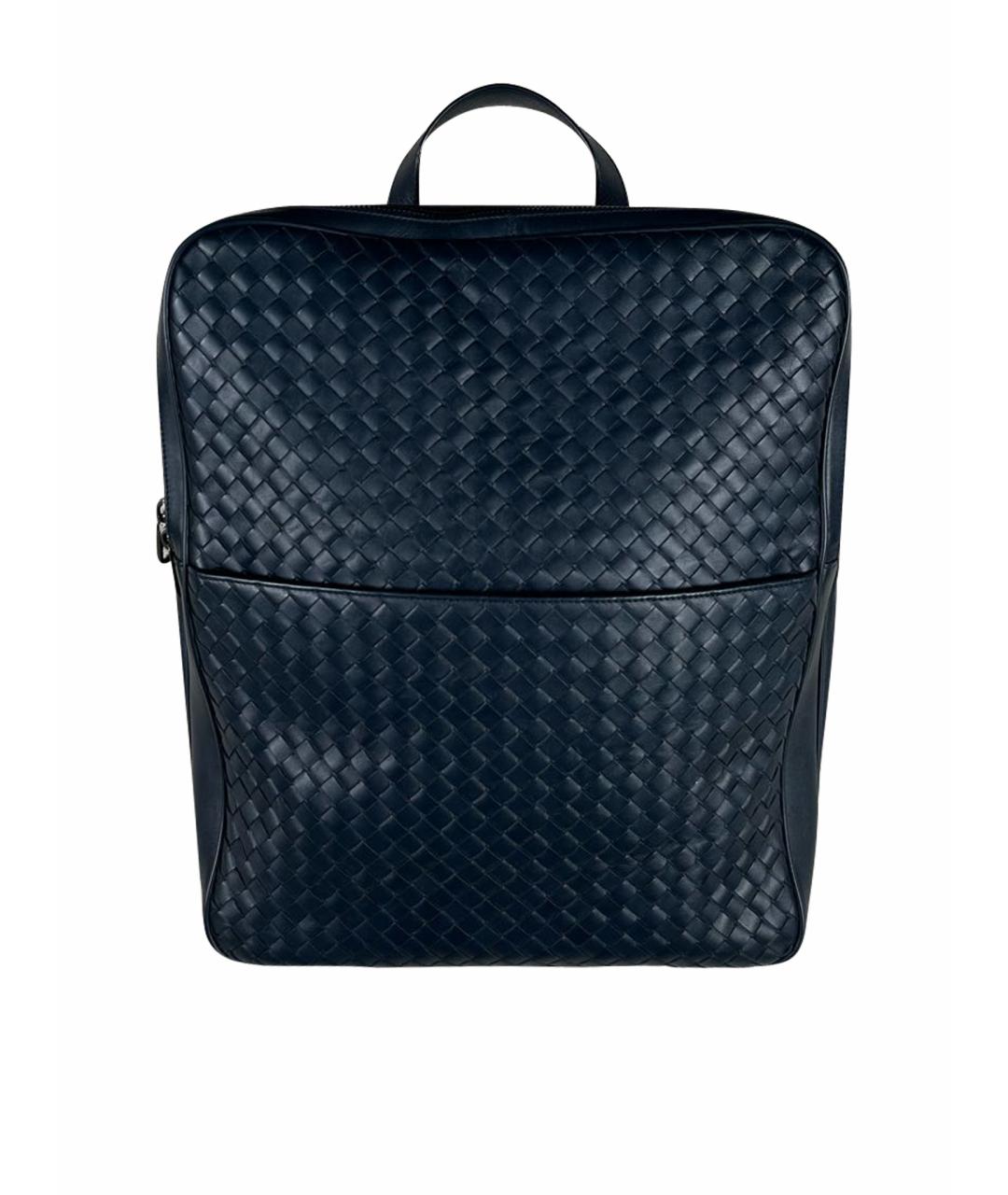 BOTTEGA VENETA Темно-синий кожаный рюкзак, фото 1