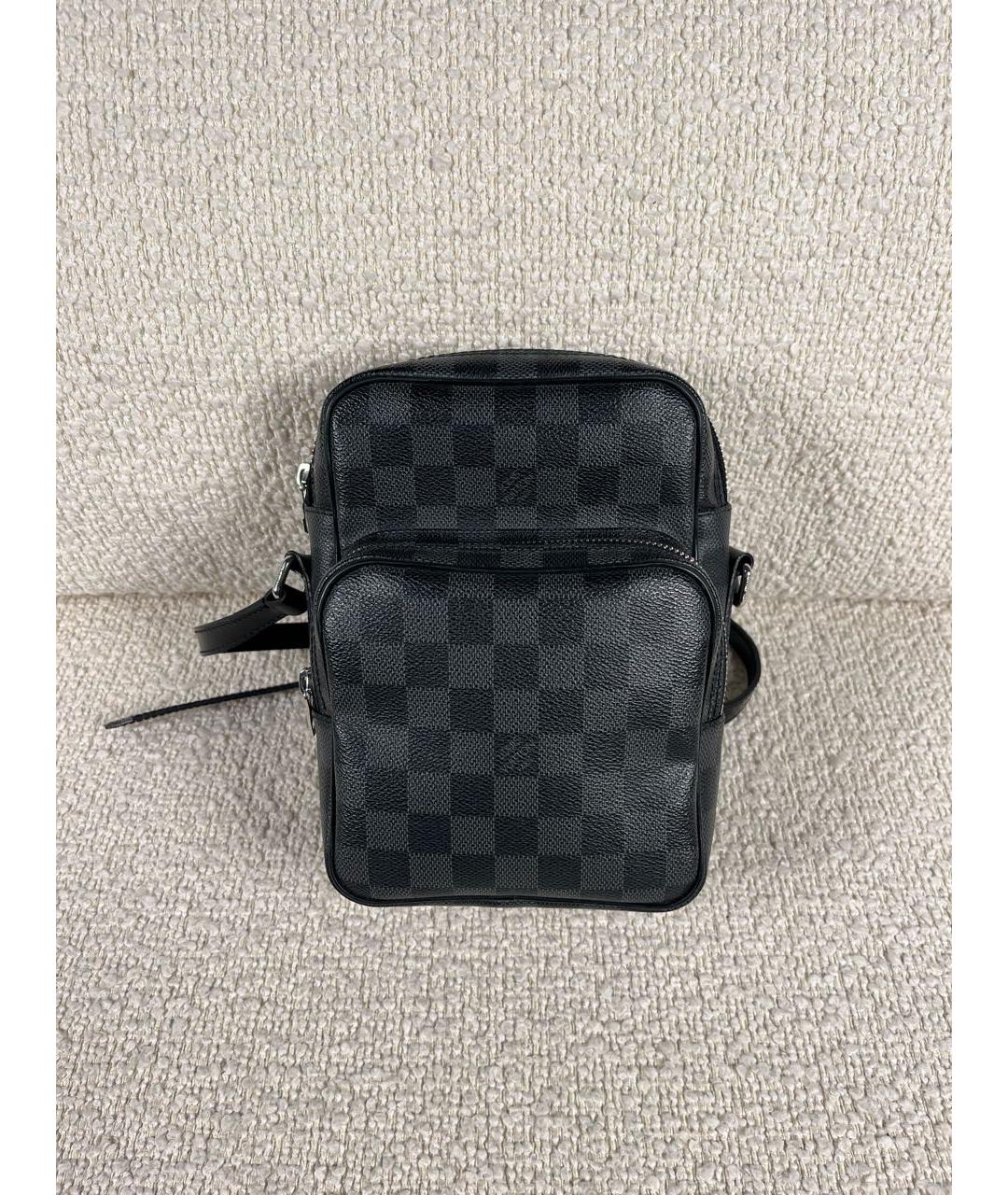 LOUIS VUITTON Антрацитовая канва сумка на плечо, фото 9
