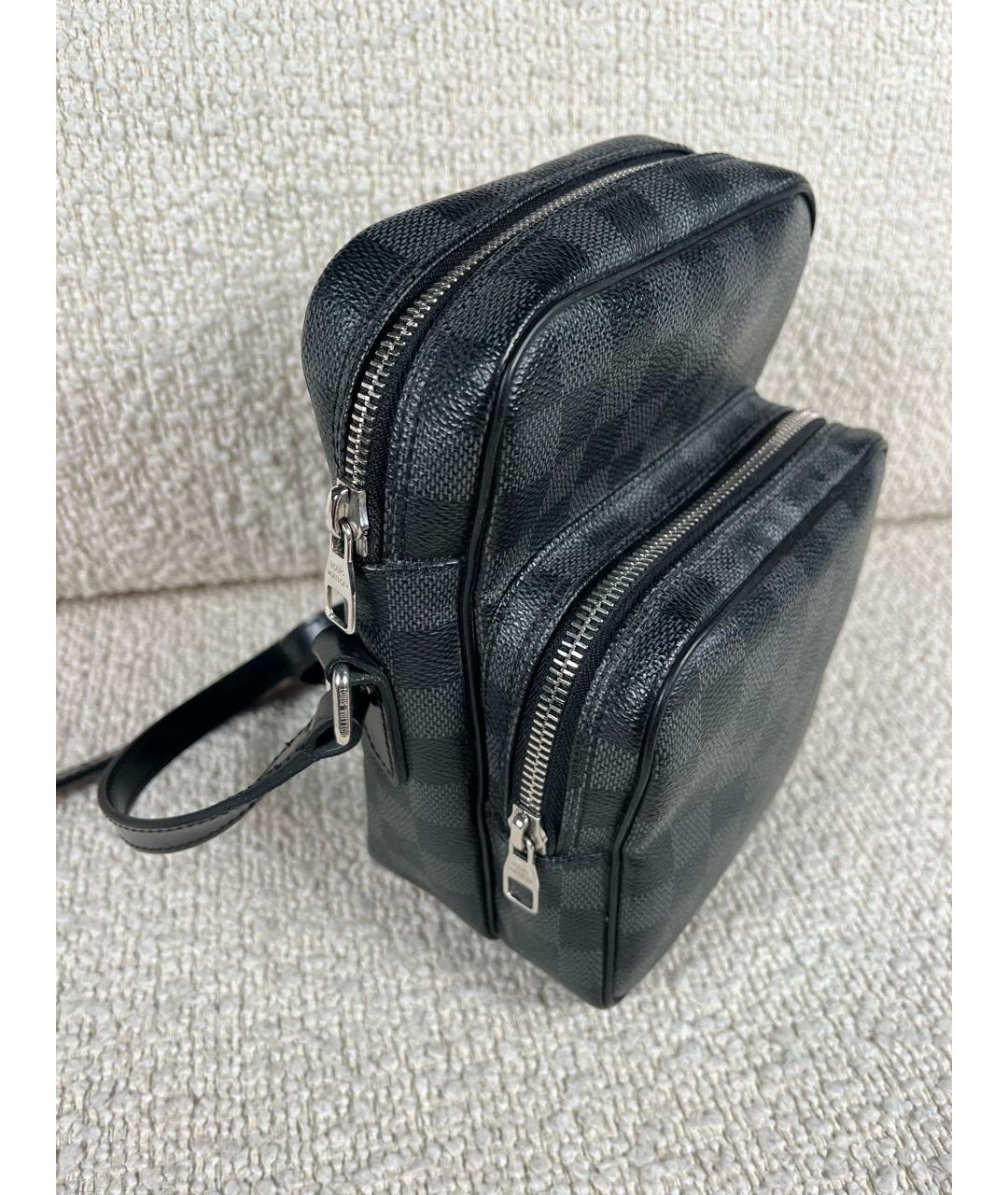 LOUIS VUITTON Антрацитовая канва сумка на плечо, фото 8