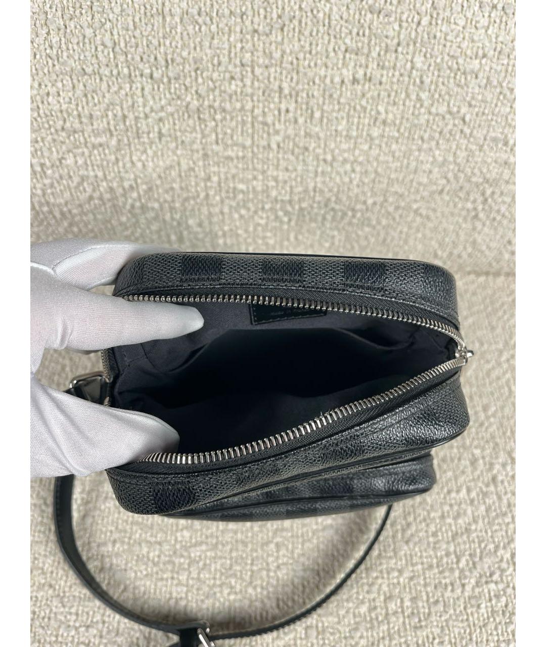 LOUIS VUITTON Антрацитовая канва сумка на плечо, фото 4