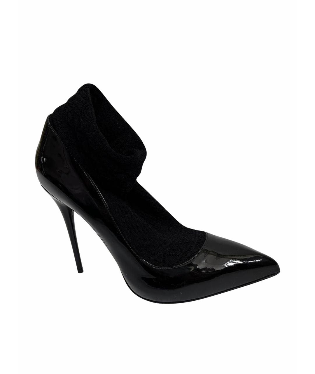 ALEXANDER MCQUEEN Черные туфли из лакированной кожи, фото 1