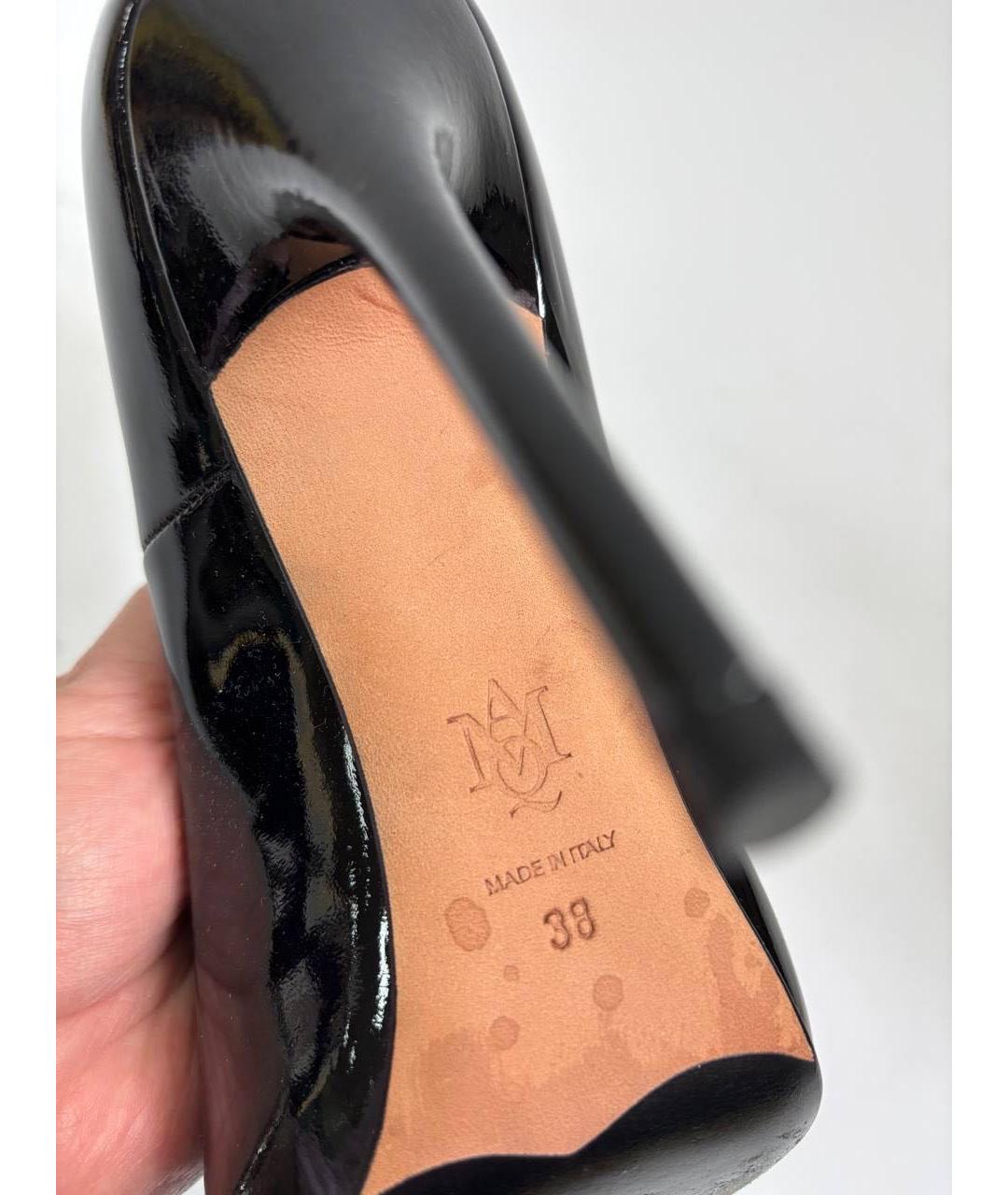 ALEXANDER MCQUEEN Черные туфли из лакированной кожи, фото 3
