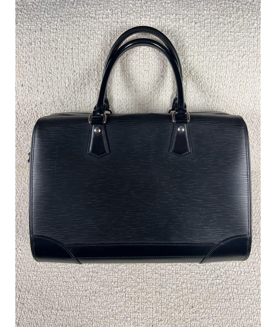 LOUIS VUITTON Черная кожаная сумка с короткими ручками, фото 3
