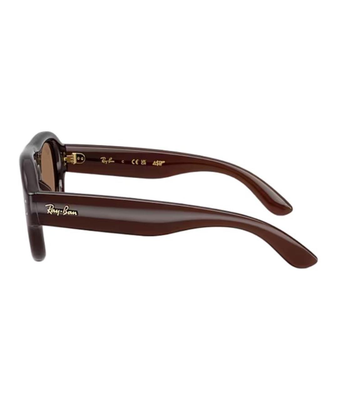 RAY BAN Коричневые пластиковые солнцезащитные очки, фото 3