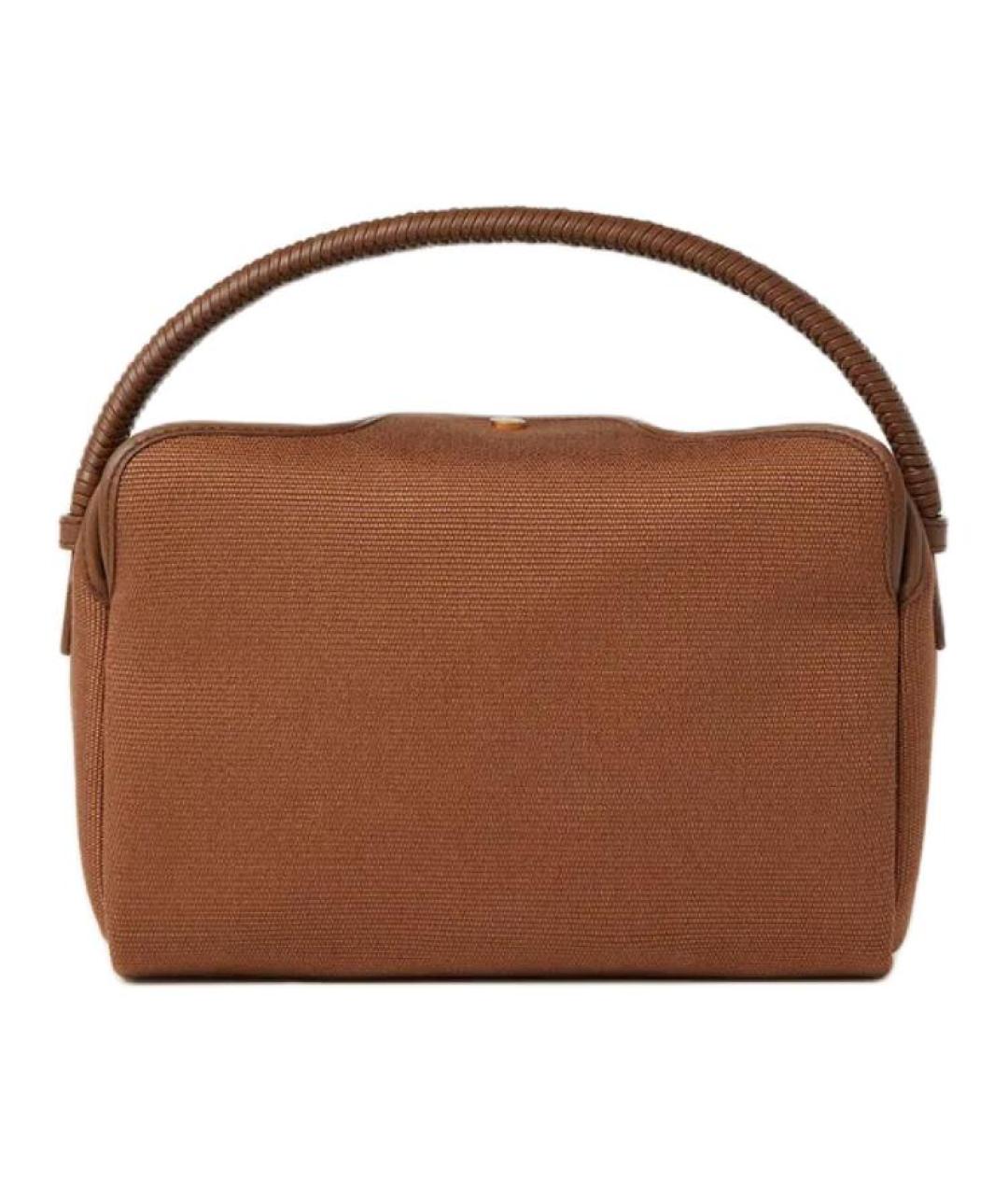 LORO PIANA Коричневая тканевая сумка через плечо, фото 1
