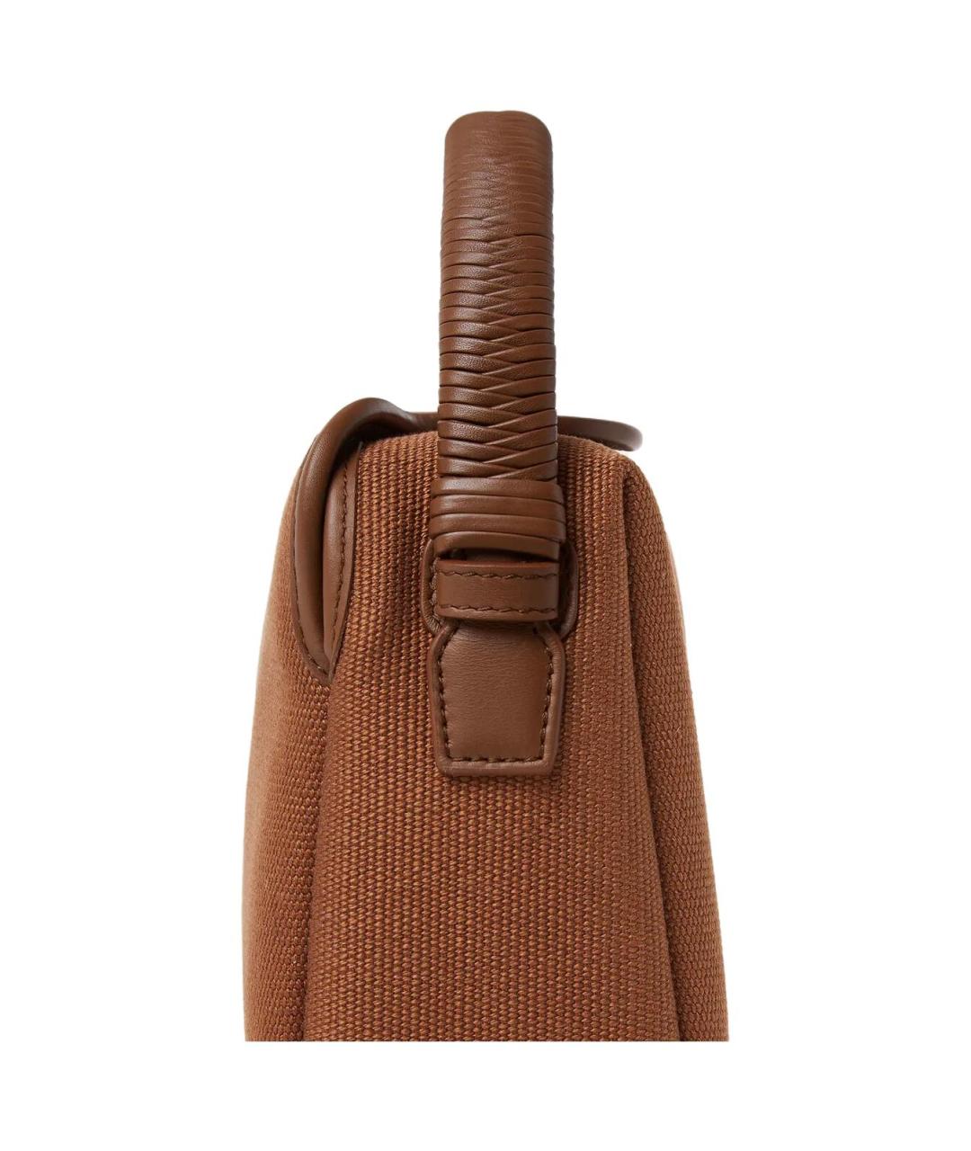 LORO PIANA Коричневая тканевая сумка через плечо, фото 4