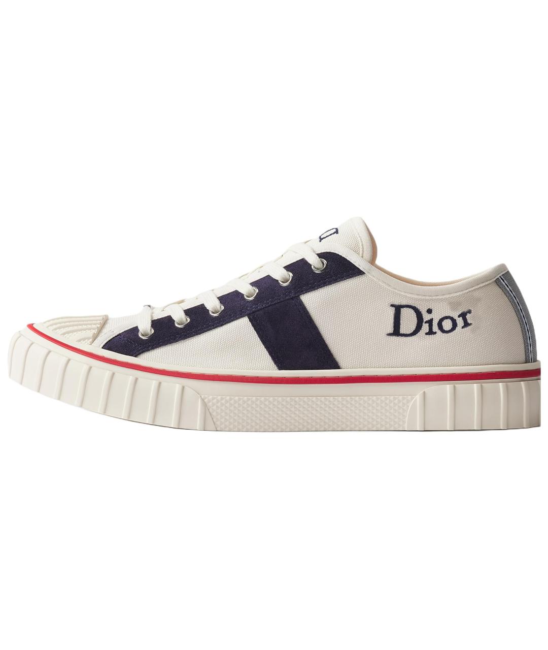 CHRISTIAN DIOR Белые текстильные низкие кроссовки / кеды, фото 2