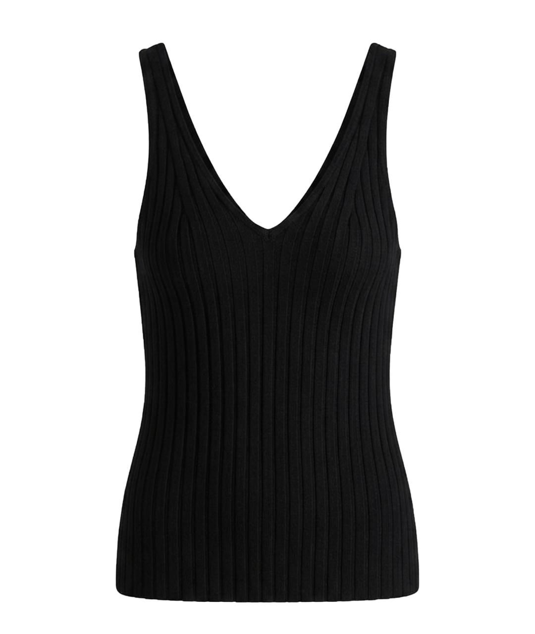 HELMUT LANG Черная вискозная майка, фото 1