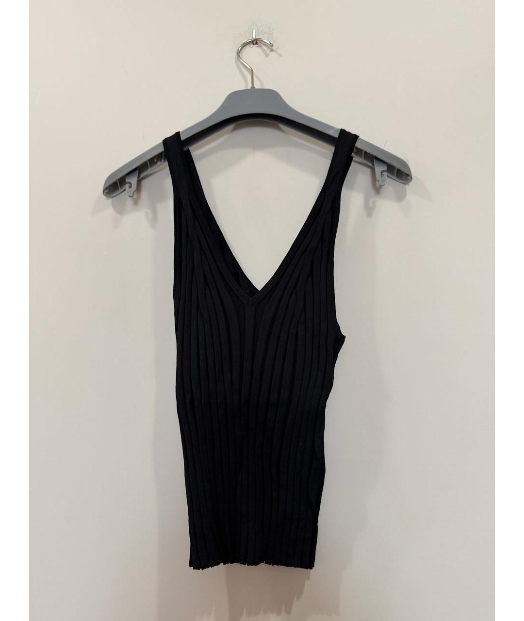HELMUT LANG Черная вискозная майка, фото 5