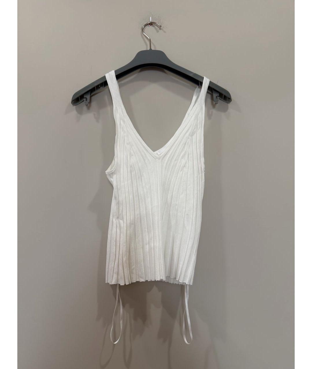 HELMUT LANG Белая вискозная майка, фото 6
