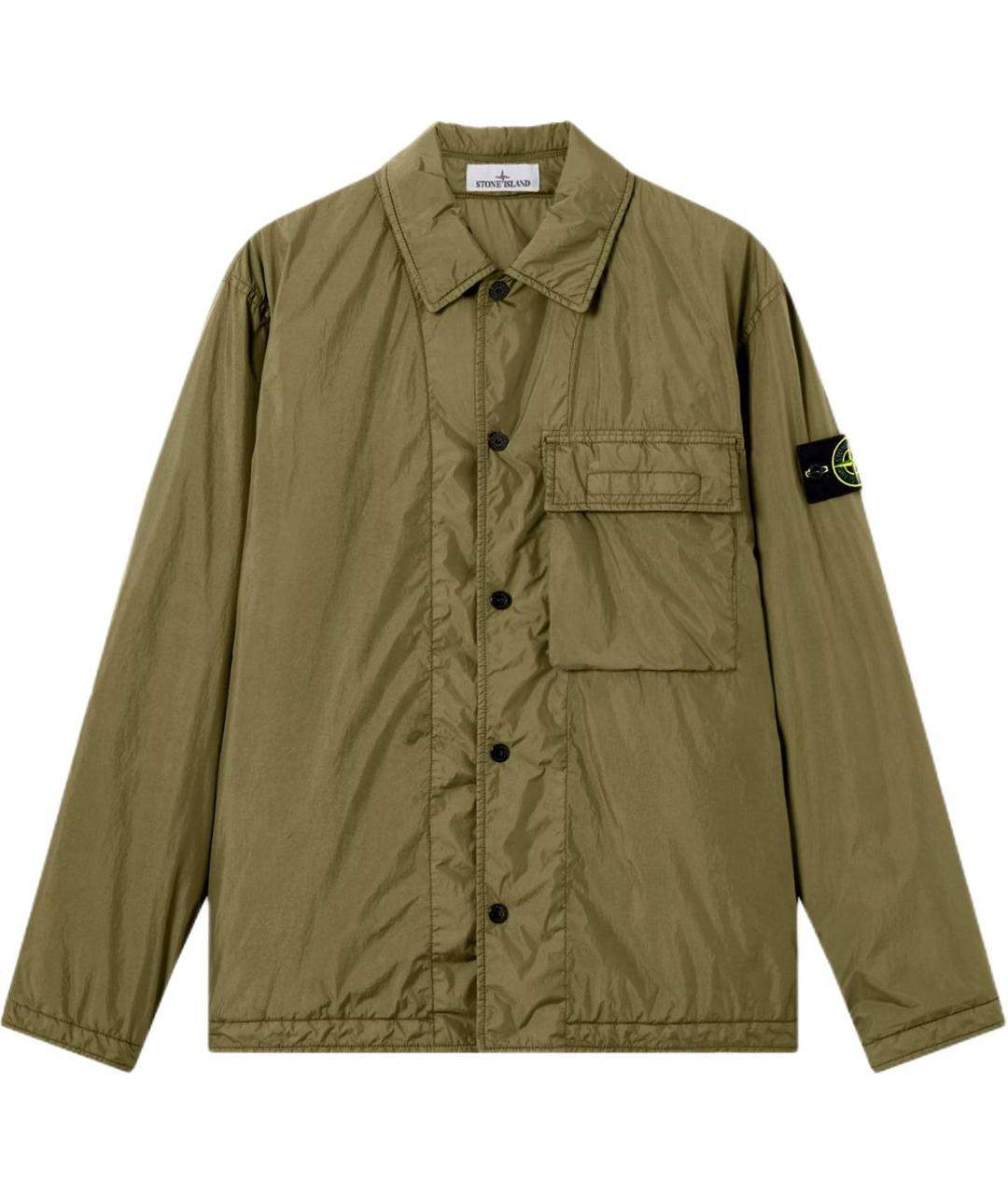 STONE ISLAND Зеленый пуховик, фото 1