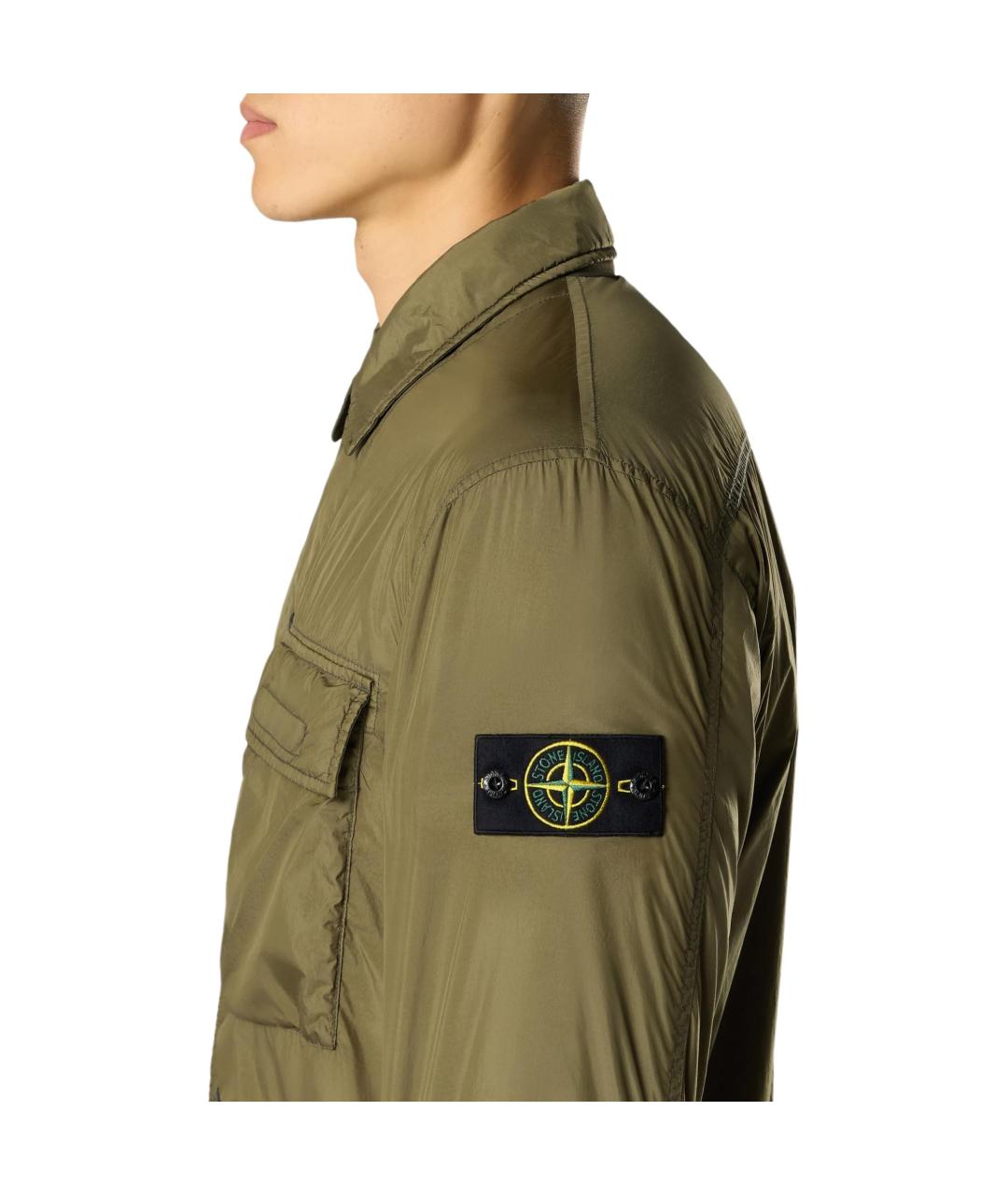 STONE ISLAND Зеленый пуховик, фото 5