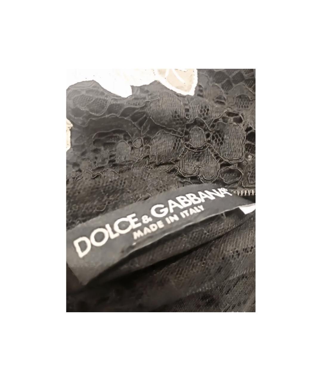 DOLCE&GABBANA Черное кружевное вечернее платье, фото 7
