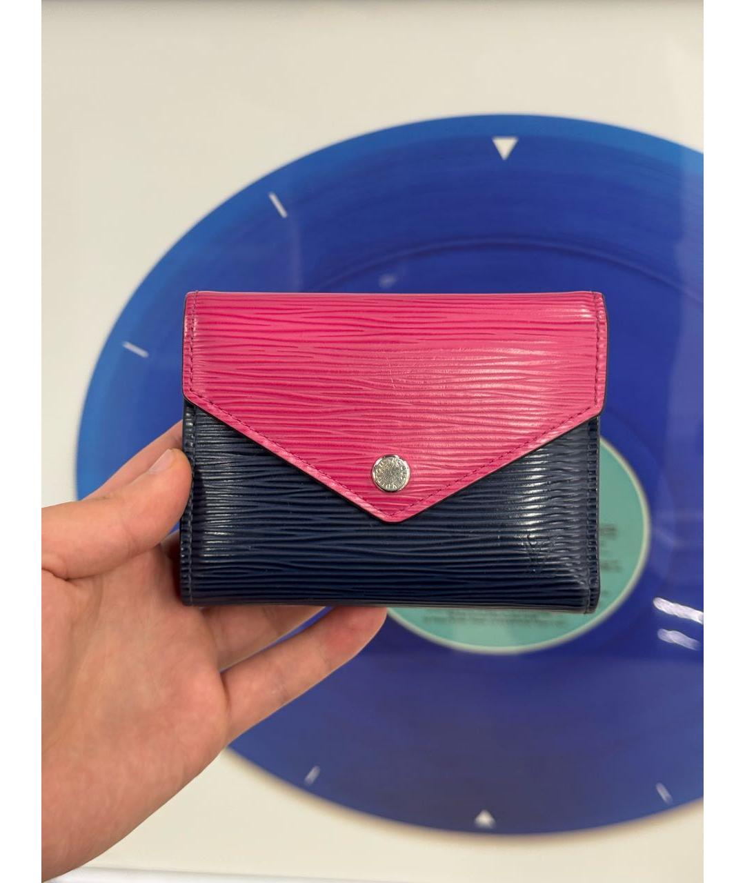 LOUIS VUITTON Темно-синий кожаный кошелек, фото 9