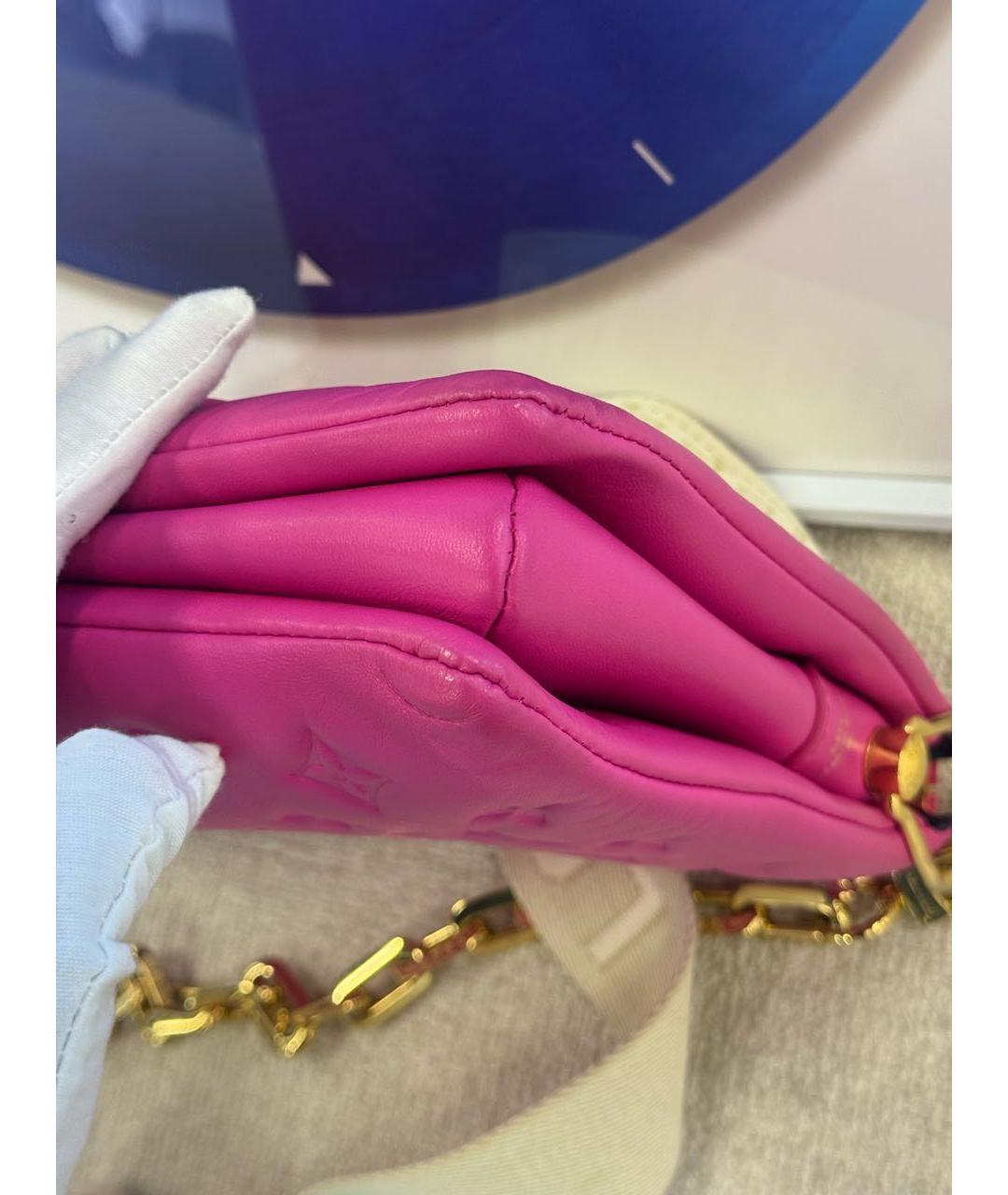 LOUIS VUITTON Фуксия кожаная сумка через плечо, фото 4