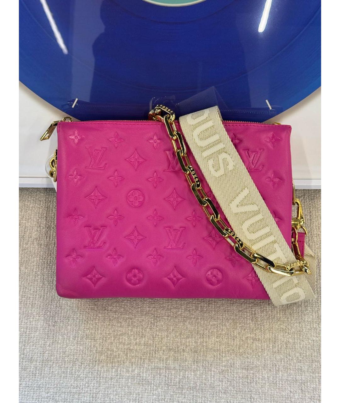 LOUIS VUITTON Фуксия кожаная сумка через плечо, фото 9