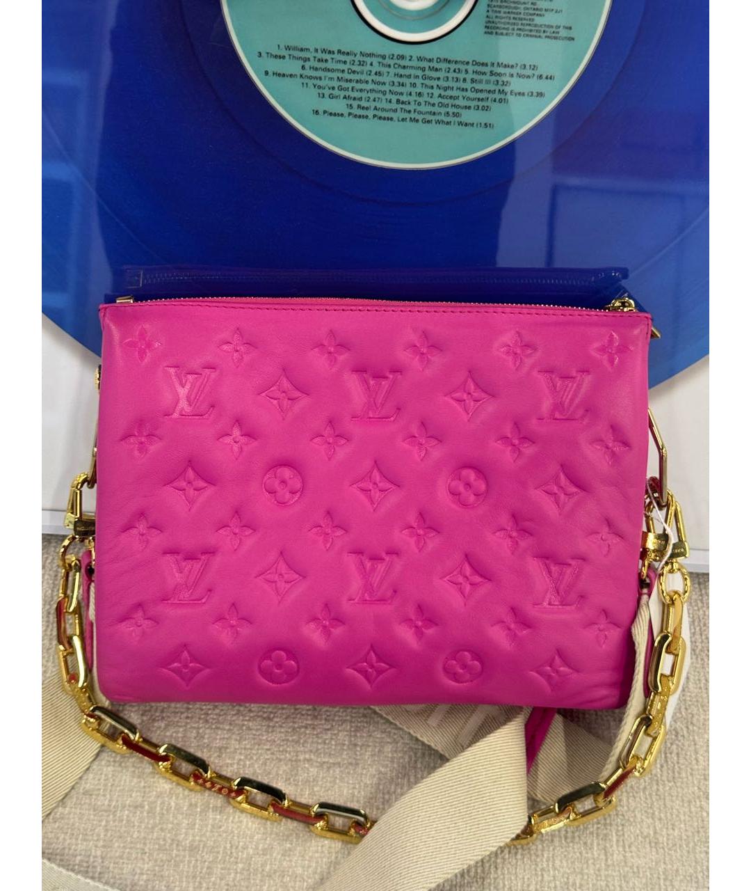 LOUIS VUITTON Фуксия кожаная сумка через плечо, фото 3