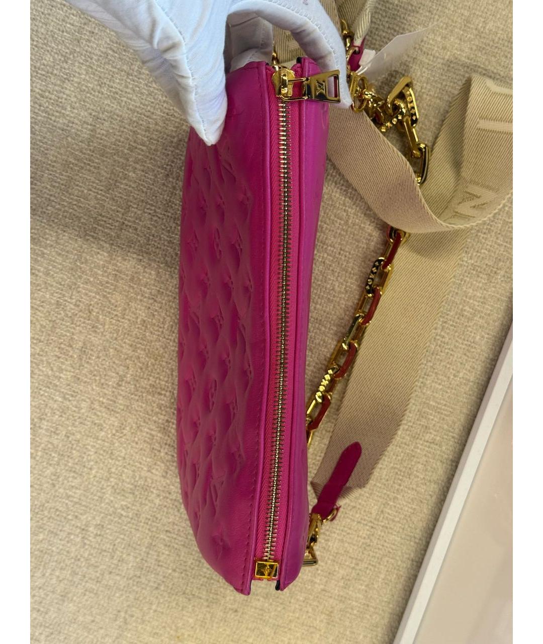 LOUIS VUITTON Фуксия кожаная сумка через плечо, фото 6