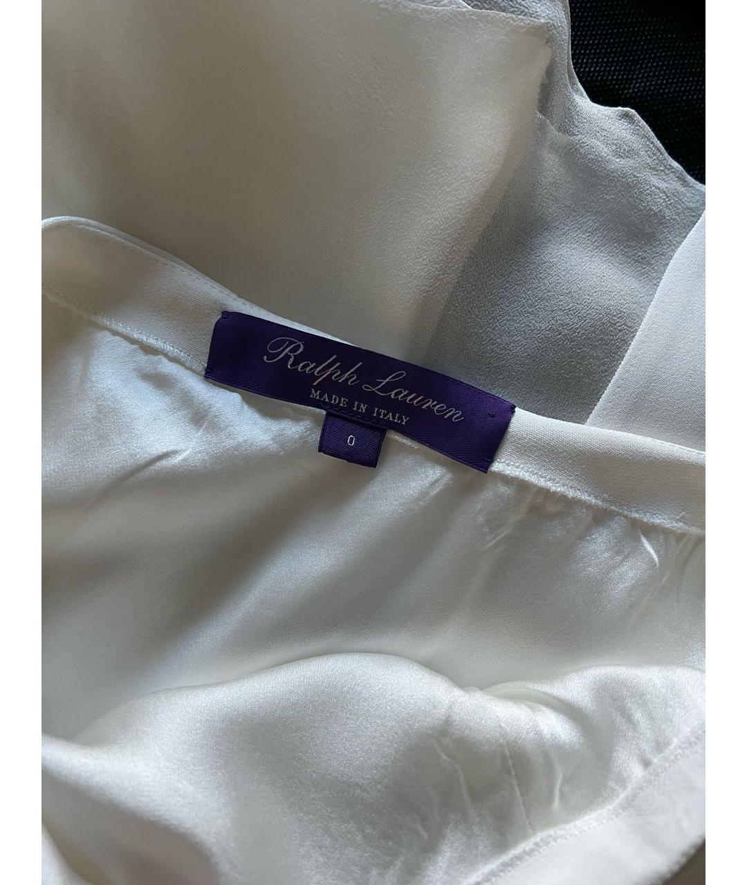 RALPH LAUREN Белая шелковая юбка миди, фото 2