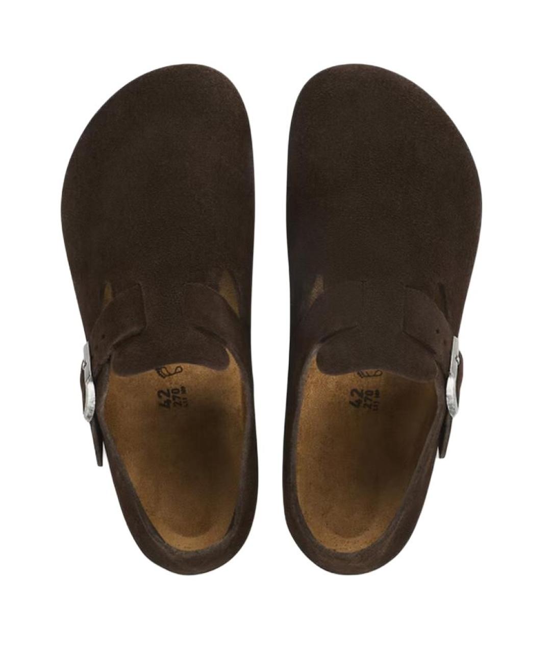 BIRKENSTOCK Коричневые замшевые сабо, фото 4