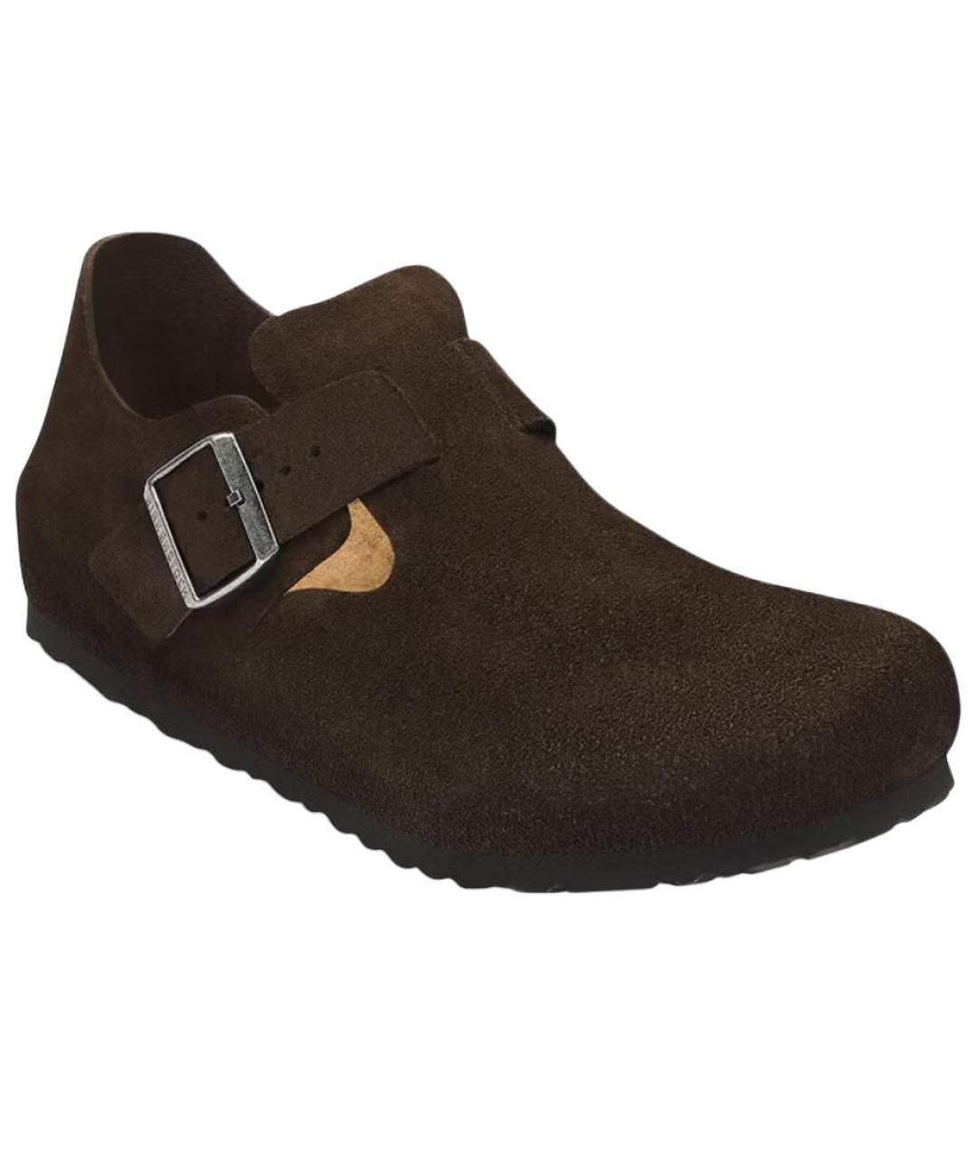 BIRKENSTOCK Коричневые замшевые сабо, фото 2