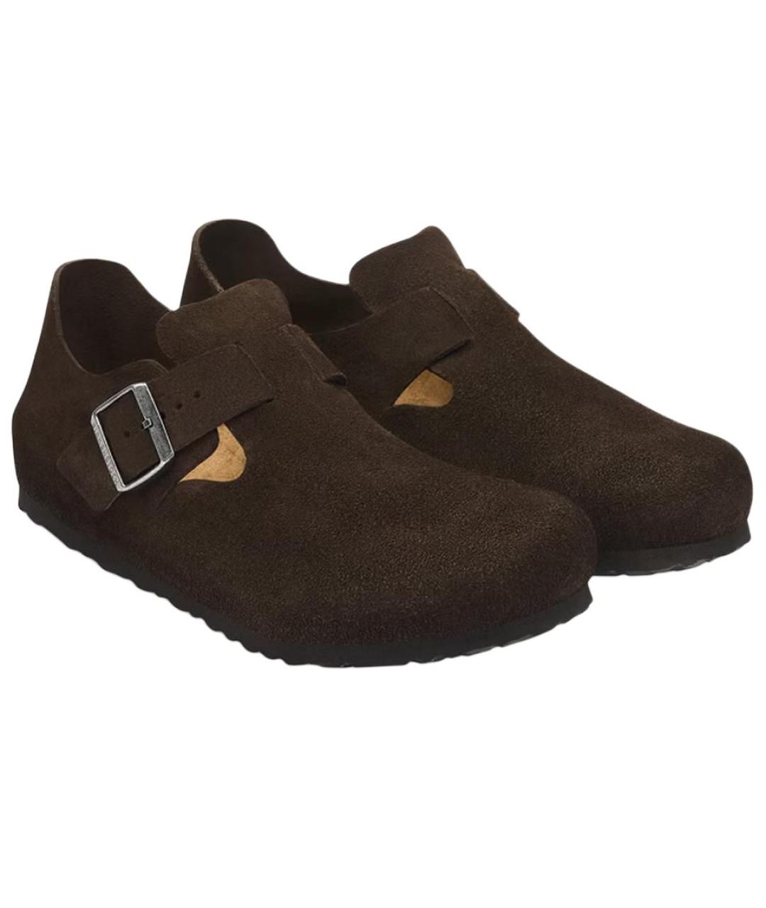 BIRKENSTOCK Коричневые замшевые сабо, фото 3