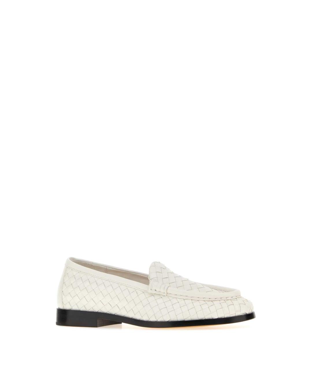 BOTTEGA VENETA Белые кожаные лоферы, фото 2