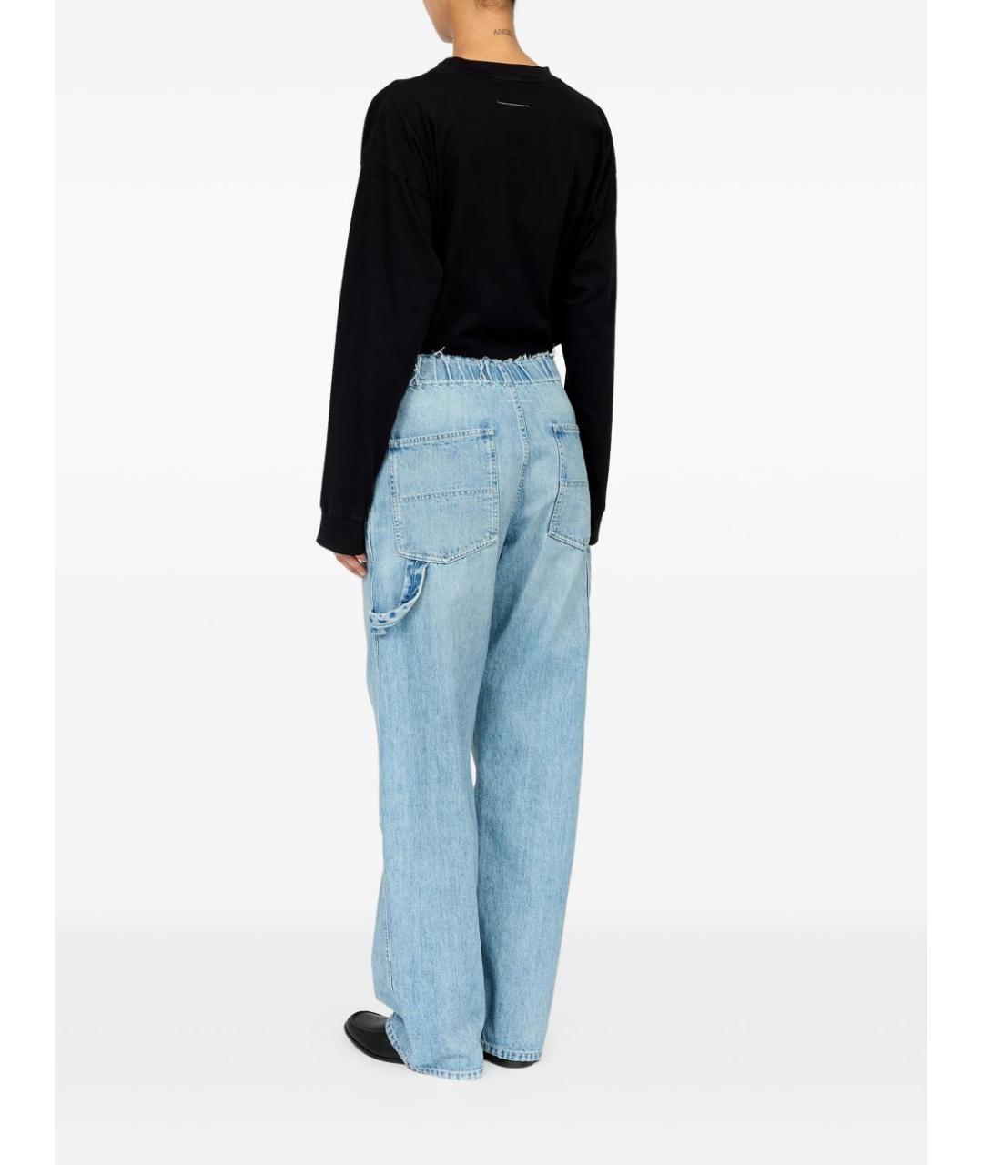 MM6 MAISON MARGIELA Голубые хлопковые прямые джинсы, фото 2