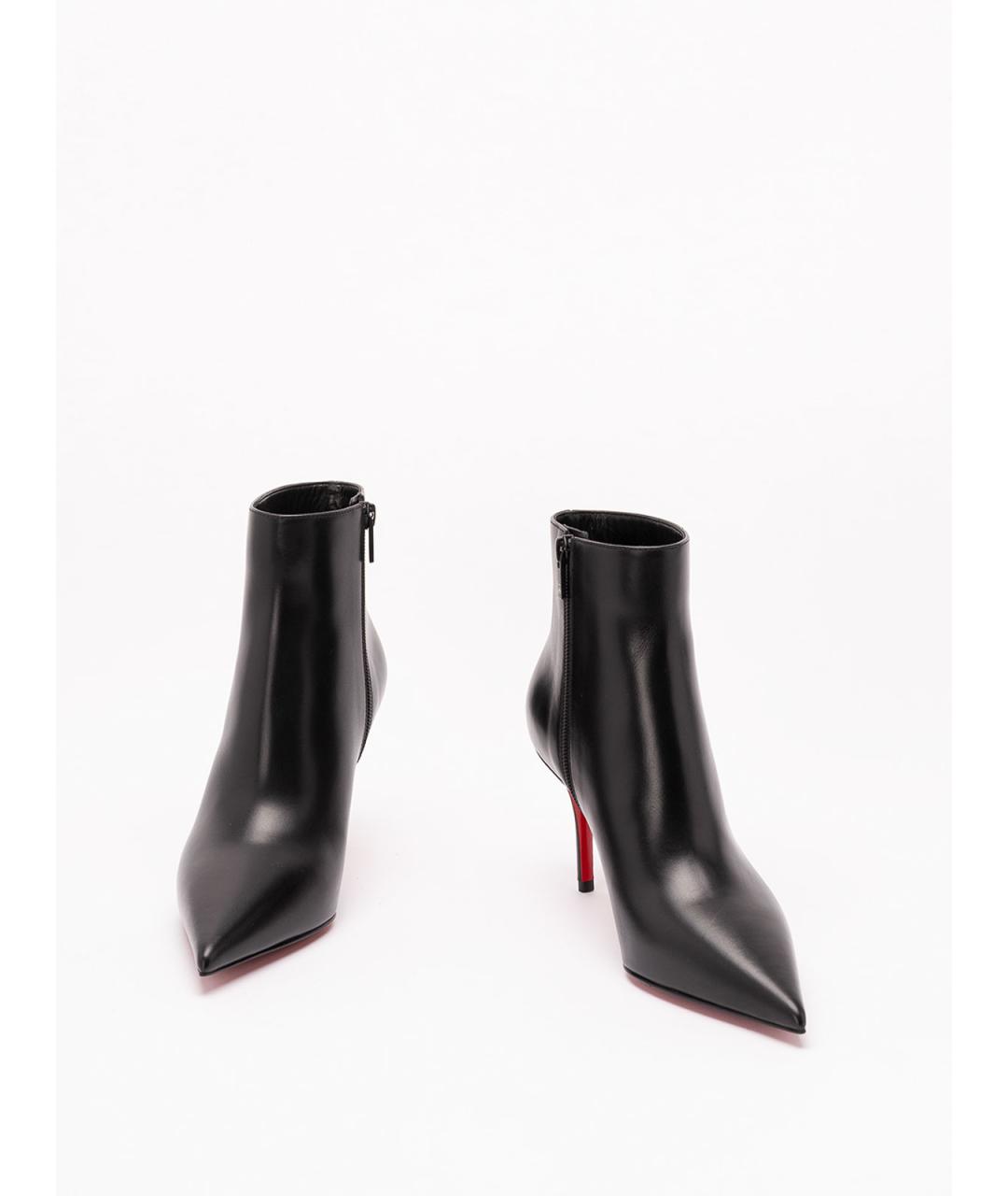 CHRISTIAN LOUBOUTIN Черные кожаные ботильоны, фото 2
