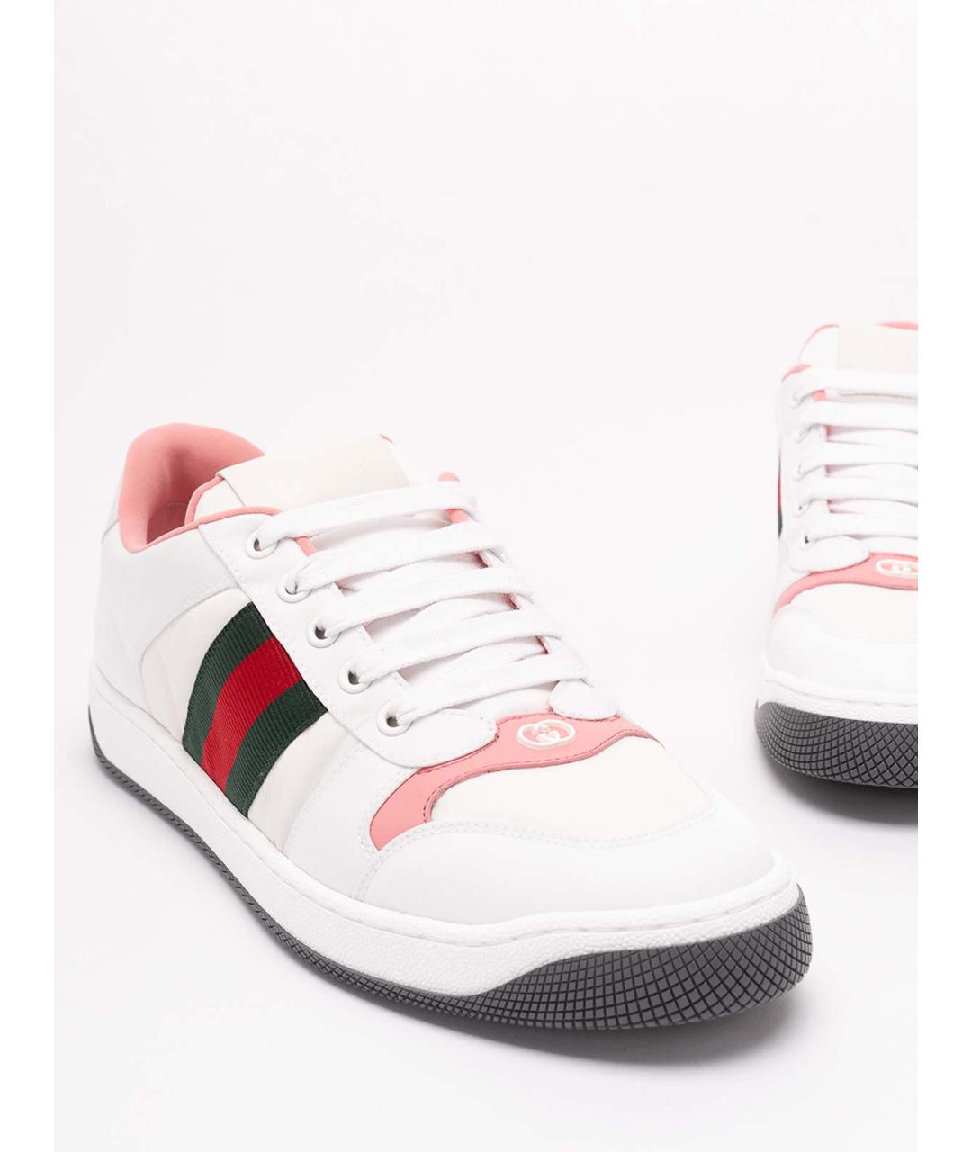 GUCCI Белые текстильные кроссовки, фото 5