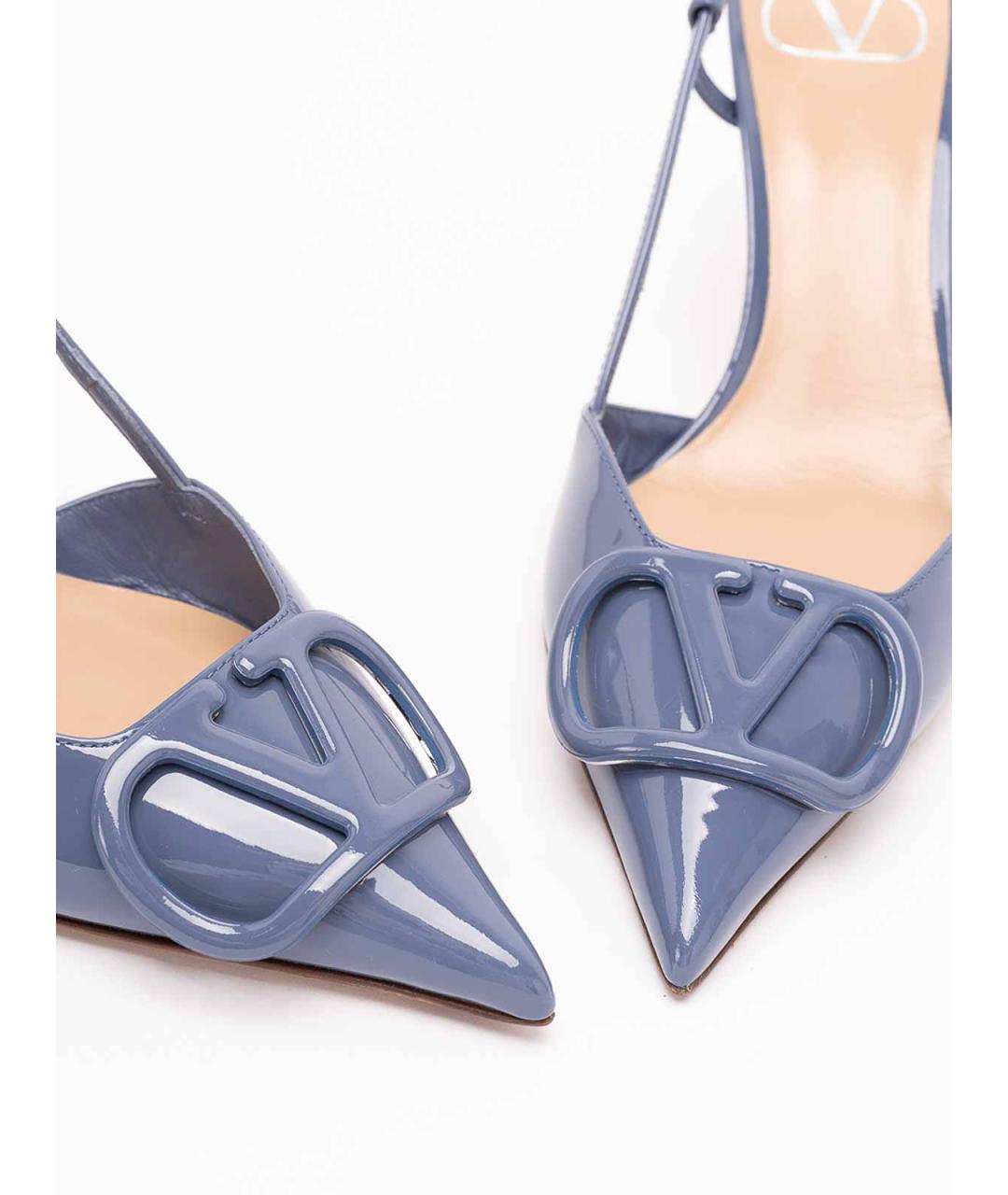 VALENTINO Голубые туфли из лакированной кожи, фото 5