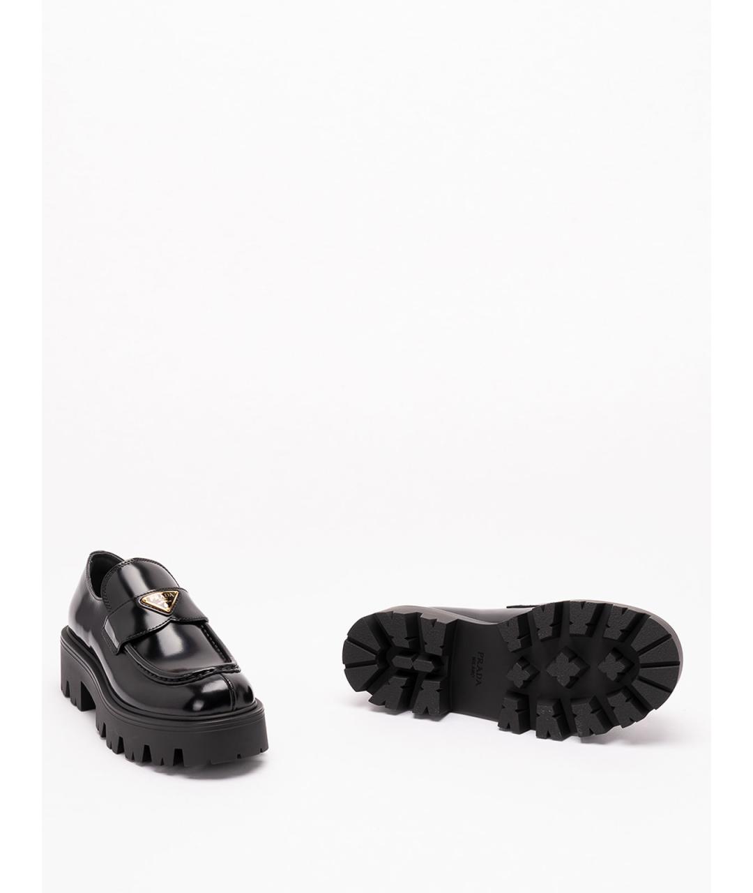 PRADA Черные кожаные лоферы, фото 4
