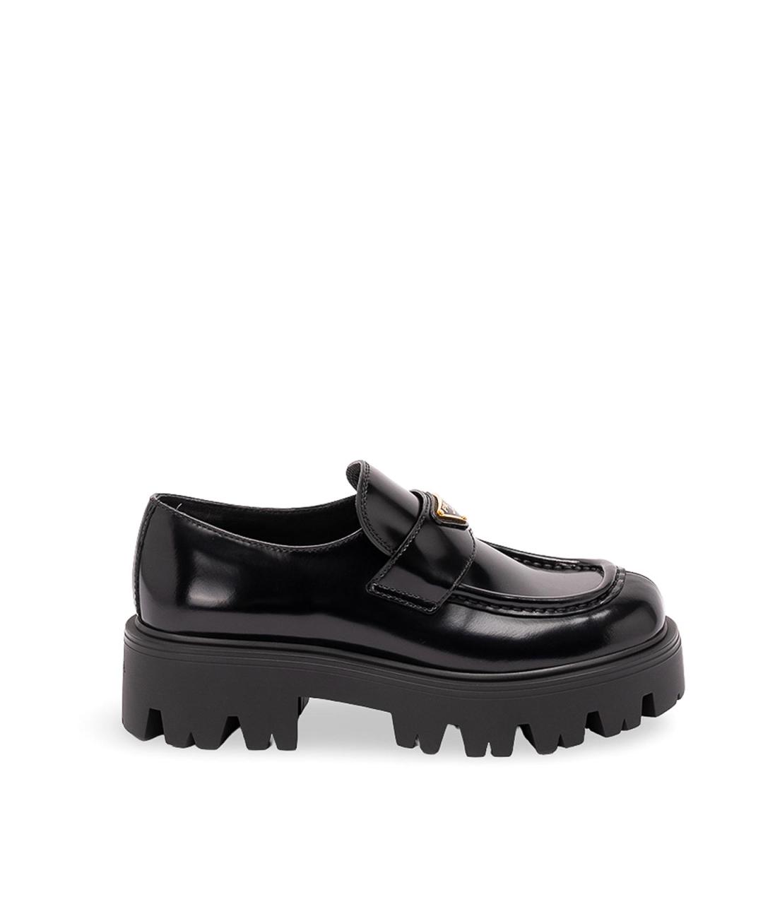 PRADA Черные кожаные лоферы, фото 1