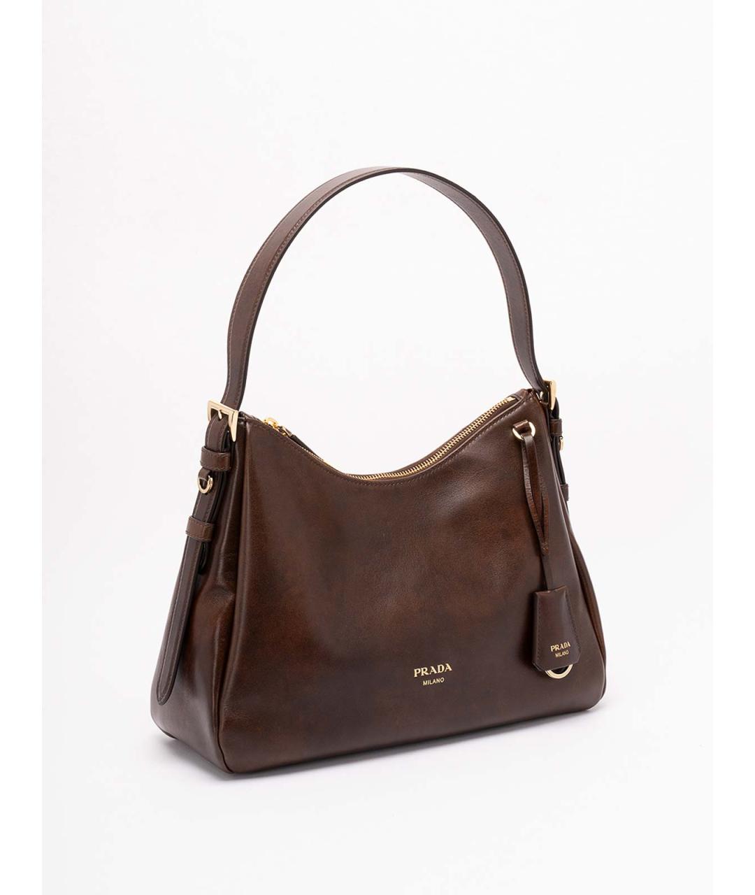 PRADA Коричневая кожаная сумка через плечо, фото 3