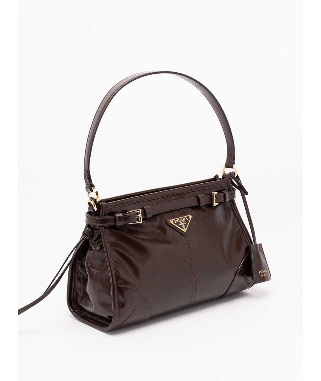 PRADA Коричневая кожаная сумка через плечо, фото 3