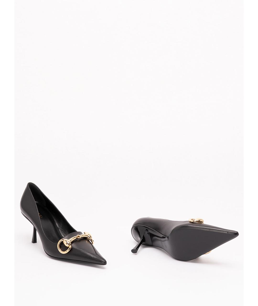GUCCI Черные кожаные туфли, фото 4
