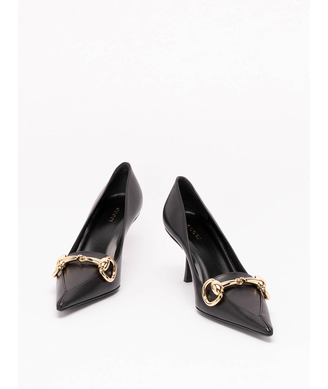 GUCCI Черные кожаные туфли, фото 2