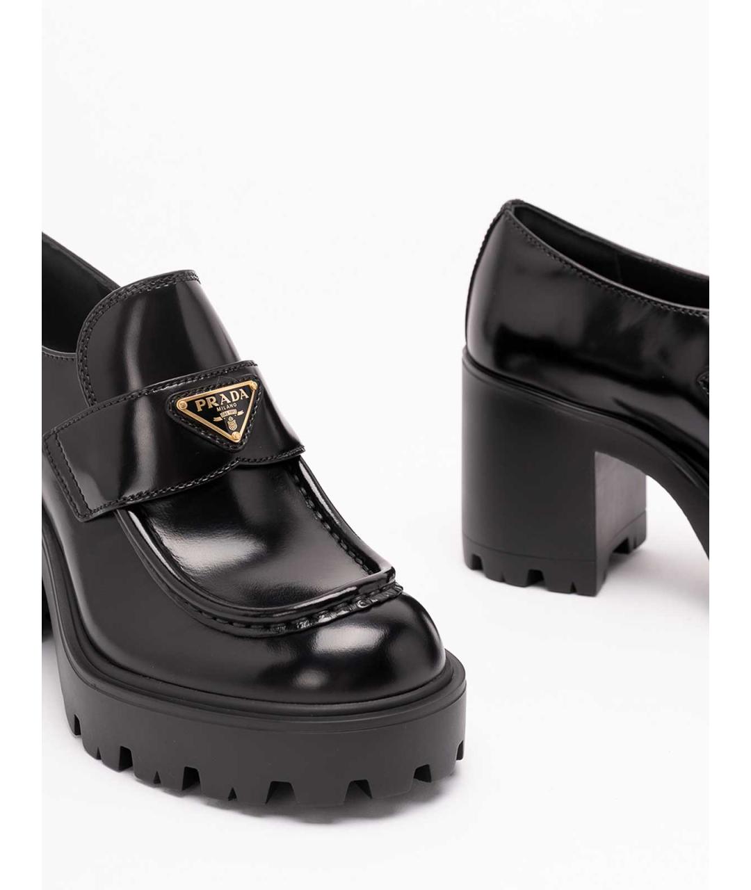PRADA Черные кожаные лоферы, фото 5