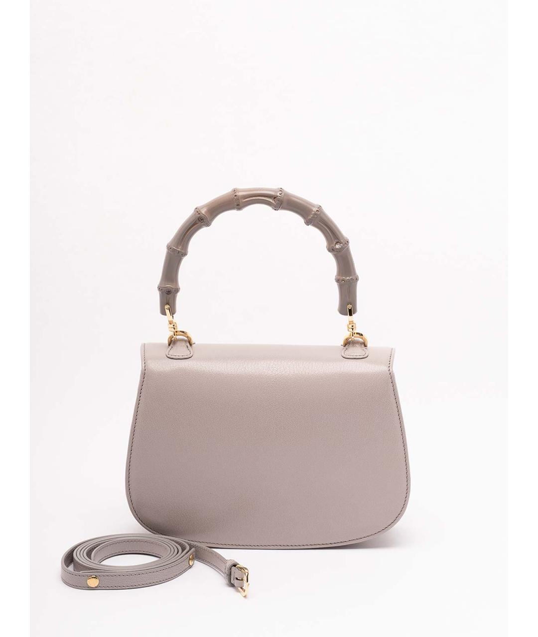 GUCCI Серая кожаная сумка тоут, фото 2