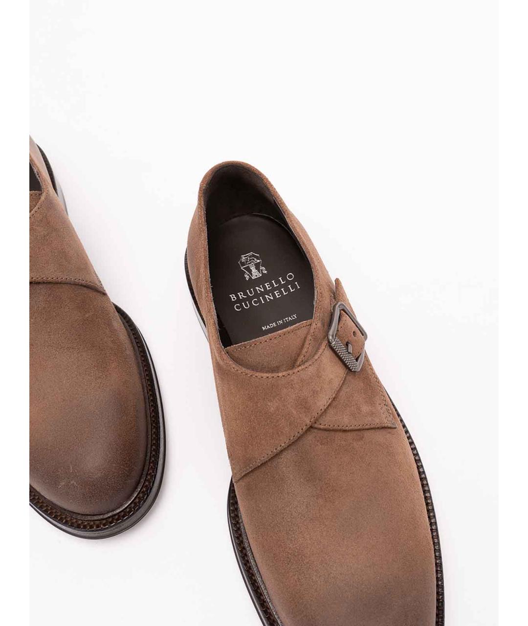 BRUNELLO CUCINELLI Коричневые замшевые туфли, фото 5