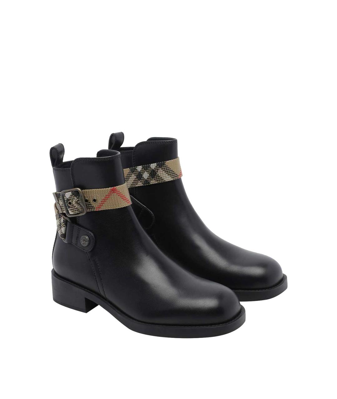 BURBERRY Черные кожаные ботинки, фото 2