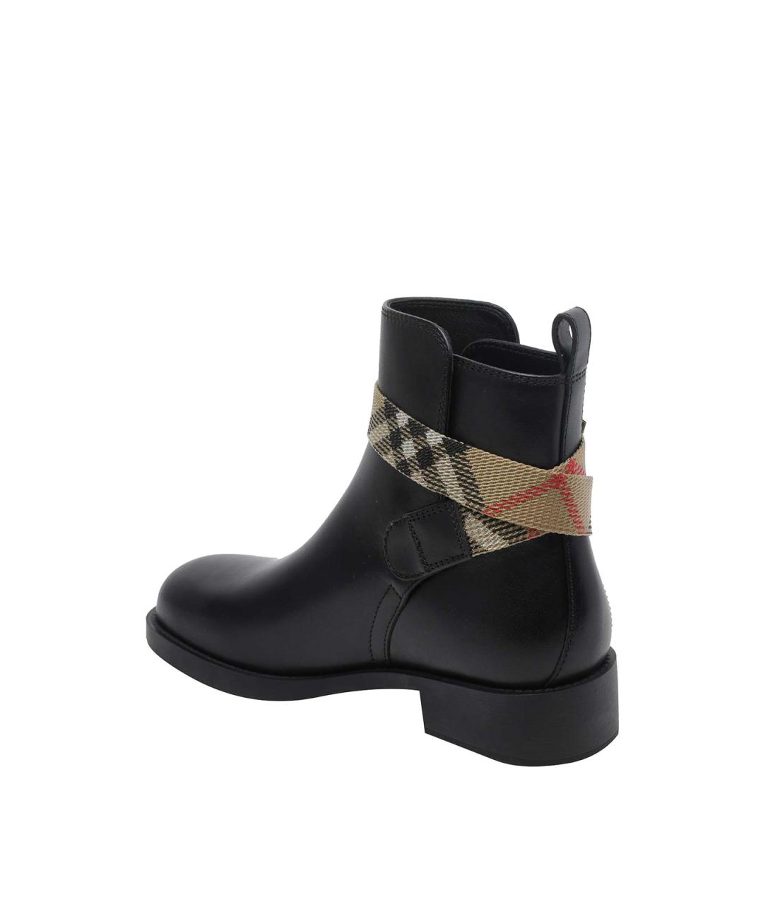BURBERRY Черные кожаные ботинки, фото 4